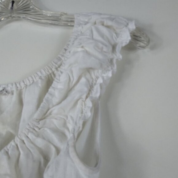 White Ruffled Crop Top - Picture 4 of 8